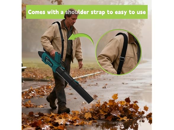 Blue 21V Quiet 6-Speed Electric Leaf Blower