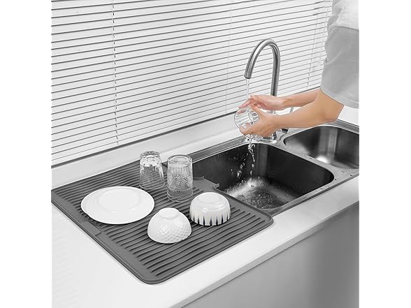 Dish Drying Mat Grey