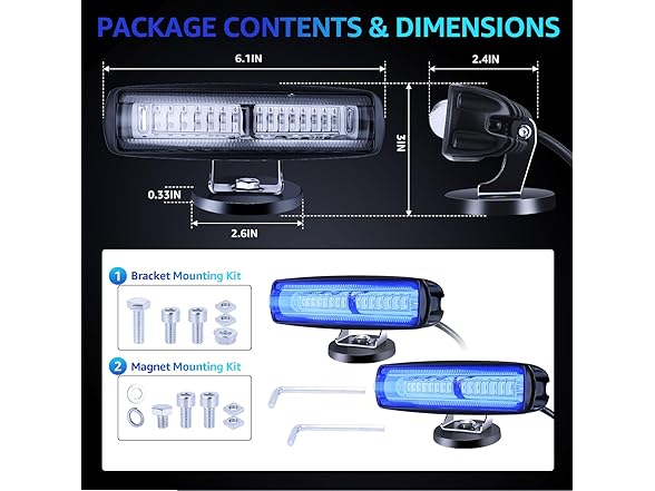 FKSAFEL  Magnetic LED Forklift Safety Light 2pk