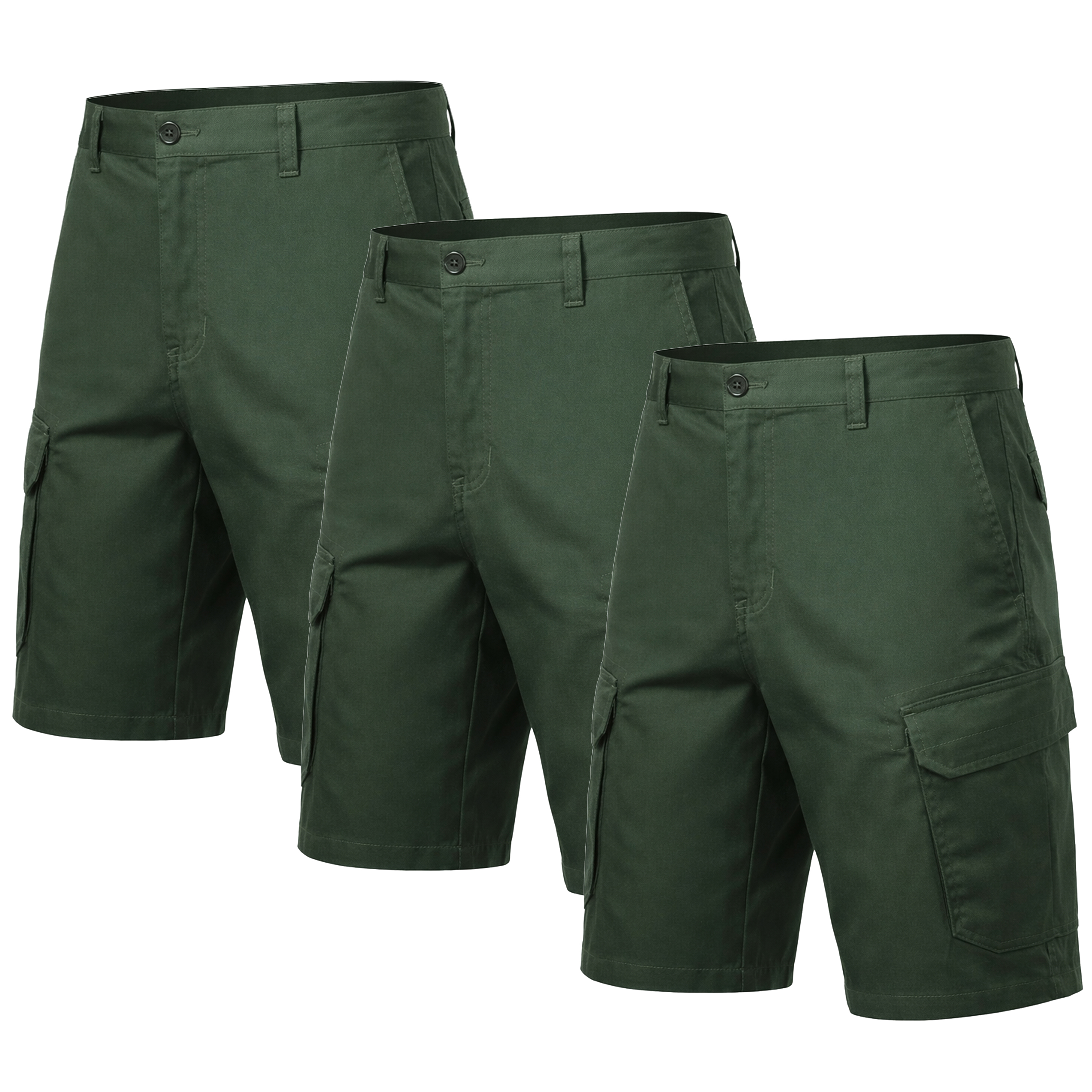 3Pk Mens Cotton Stretch Cargo Shorts - Gallery 16