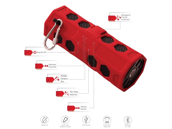 EDR Aqua Sound Water Proof Adventure Bluetooth Speaker with Bluetooth 2.1 5W