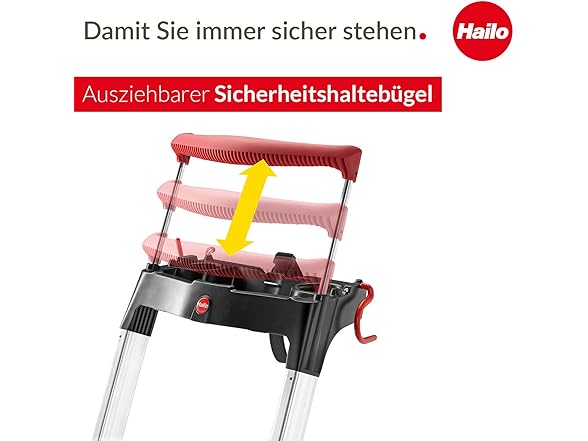 Hailo L100 TopLine aluminium stepladder, 5 step