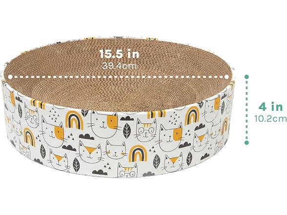 Kitty City Cat Print Corrugate Scratcher Bed - Round