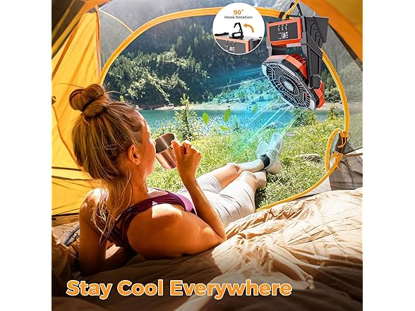 Portable Camping Fan, 20000mAh Rechargeable Battery
