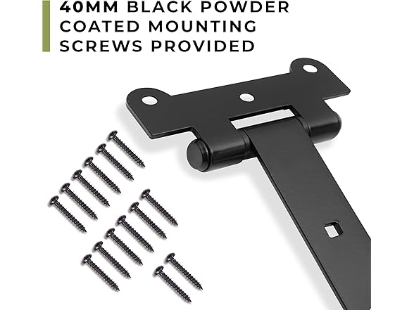 12" Black Door Hinges – 2Pcs