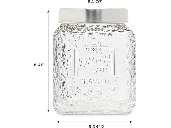 American Atelier Hammered Main St. Canister Set 3-Piece Glass Jars 