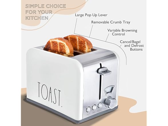 Stainless Steel 2 Slice Square Toaster