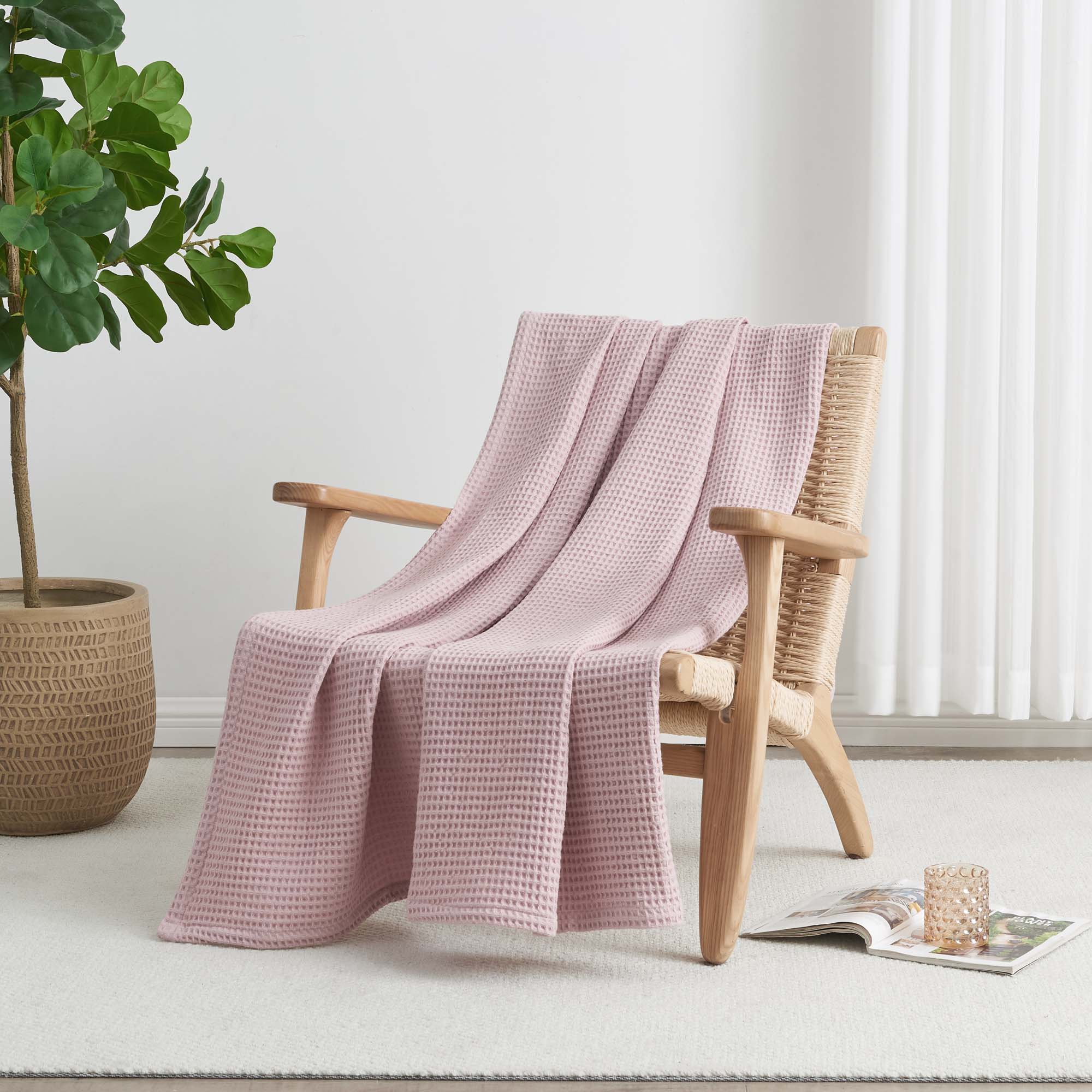 Patina Vie Cotton Waffle Knit Blanket - Gallery 25