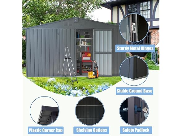 Okak 11 X 9 Ft Metal Outdoor Storage Shed