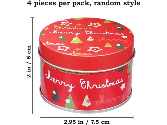 4pcs Christmas Tin Box Metal Cookie Box