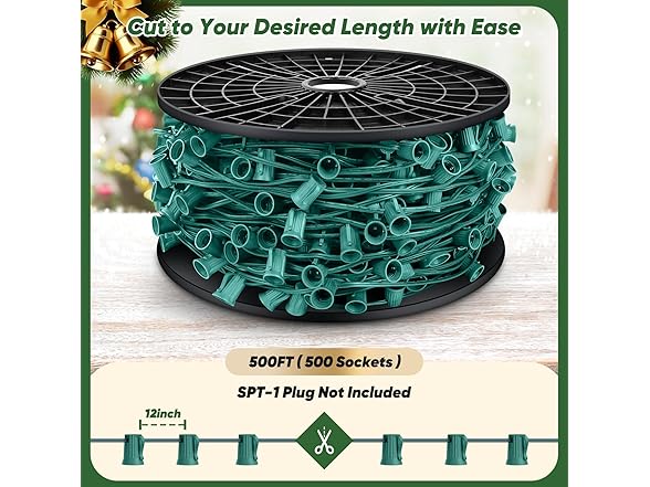 BesLowe Commercial 500 FT C9 Cut to Length Christmas Lights