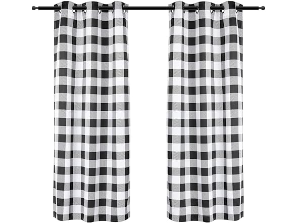 Simple Deluxe Plaid Blackout Curtains
