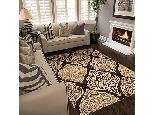 Superior Indoor Area Rug 8'x10' Mocha