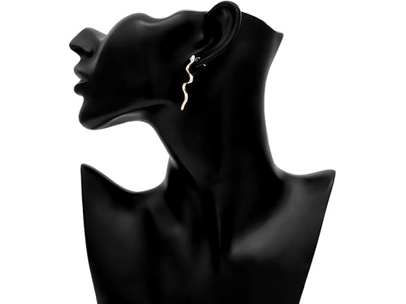 Olbye Snake Studs Earrings Gold Long 