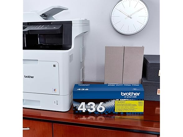 Brother Genuine Super High Yield Toner Cartridge, TN436Y, Replacement Yellow Toner, Yield up to 6,500 Pages, Amazon Dash Replenishment Cartridge (Open Box)
