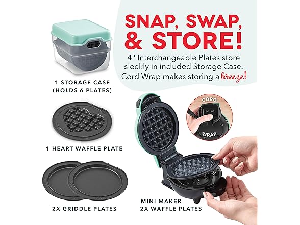 DASH Multi-Plate Mini Maker with Removable Plates