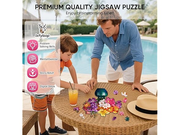 Ixfyloop Wooden Puzzles for Adults, Modern Vase