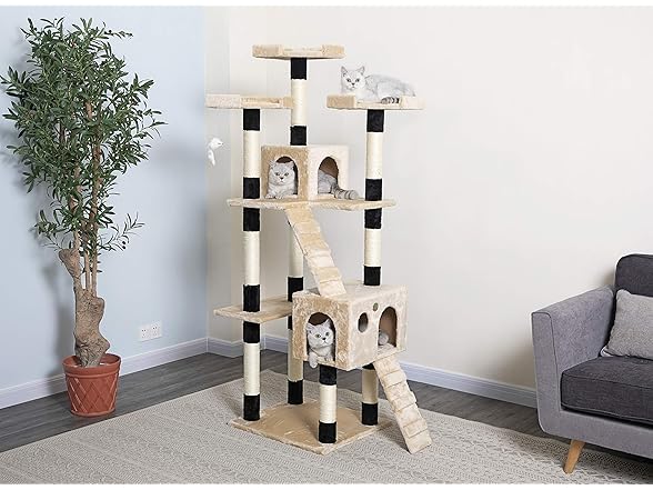 Go Pet Club 72" Cat Tree Tower w/ Condos