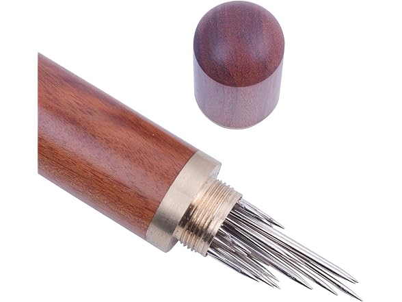 Jdesun Wooden Needle Case with 40 Pieces