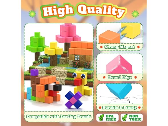 116 PCS Magnetic Blocks Set, 1" Magnet