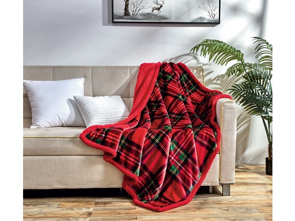 Green Red Plaid Sherpa