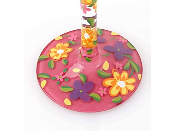 Hand-Painted Artisan Wine Glass, 15 oz.