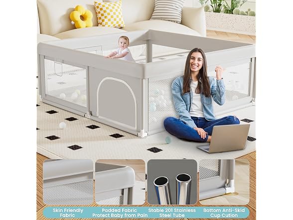 Baby Playpen 50x50 Inch, Play Pens
