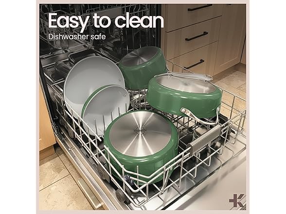 Bakken 12-Piece Ceramic Cookware Set  Green