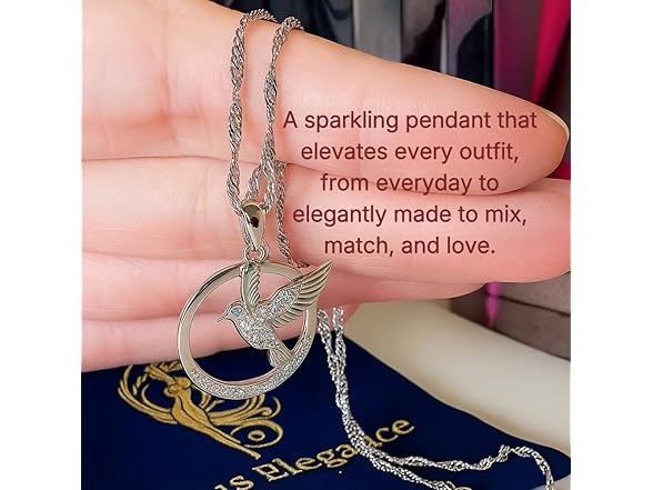 Silver Hummingbird Necklace