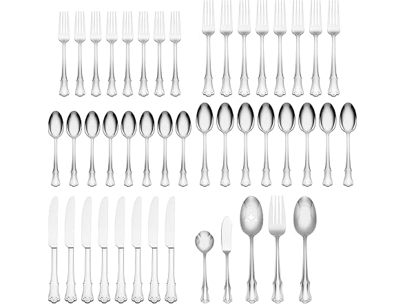 Oneida James Street Mirror 45-Piece Flatware Set, Service For 8