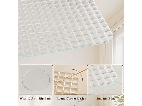 VETROUVE 46" x 36" Glass Chair Mat