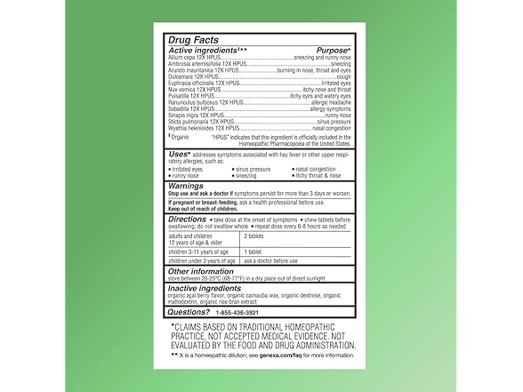 Genexa Genexa Allergy Relief, 60ct