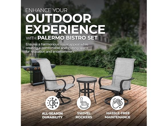 Four Seasons Courtyard Palermo 3 Piece Aluminum Bistro Set