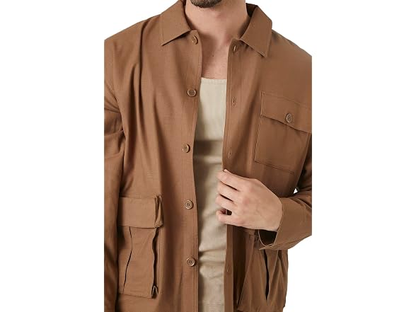 Forever 21 (L) Long-Sleeve Cargo Shacket