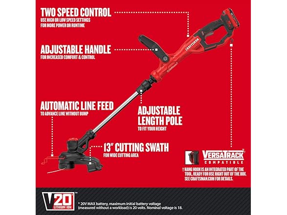 CRAFTSMAN CMCST900D1 V20 Cordless 13-in. WEEDWACKER