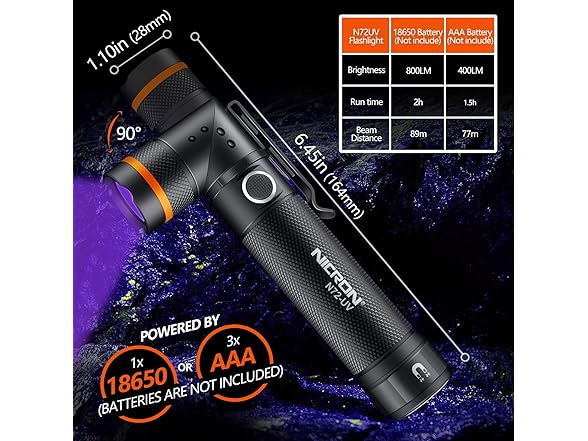 NICRON UV Flashlight