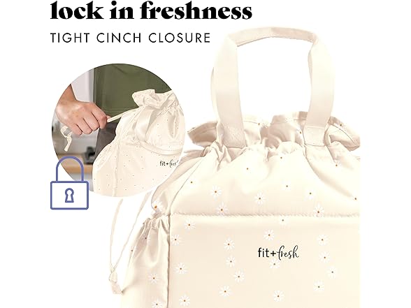 Fit & Fresh Lunch Bag for Women Ivory Daisies
