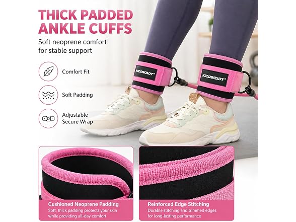 KICOSOADT Ankle Resistance Bands w/Cuffs