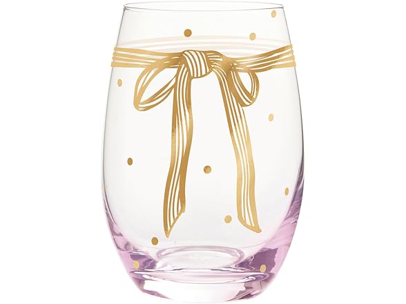 Stemless Christmas Wine Glass 