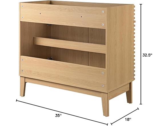 36 in. Render Bathroom Vanity Cabinet, Oak