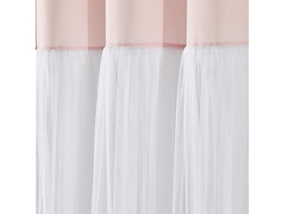 Lush Decor Tulle Skirt Colorblock Shower Curtain
