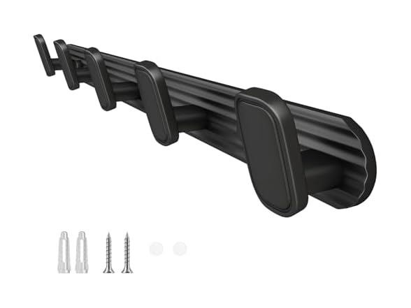 Coat Rack Wall Mount 5 Hooks Black