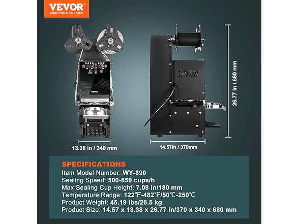 VEVOR Fully Automatic Cup Sealing