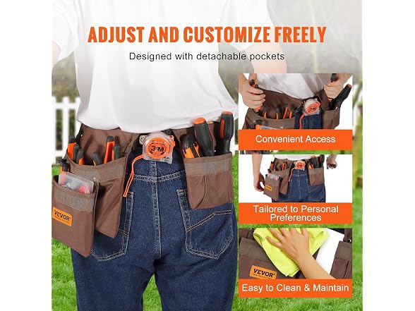 13 Pockets Tool Belt, Adjusts from 29 Inches