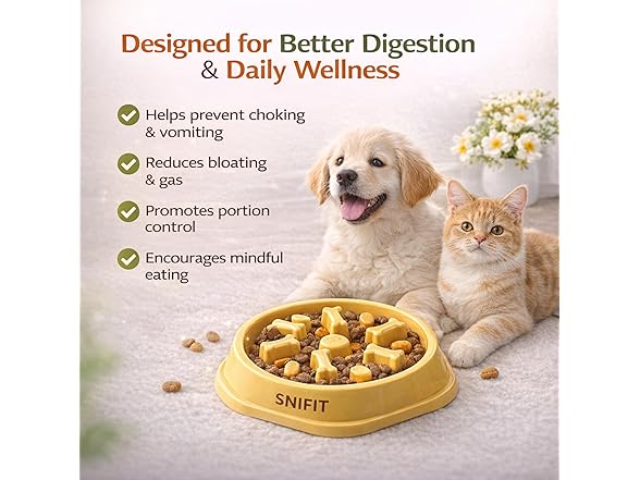 SNIFIT Slow Feeder Bowl for Small & Medium Cats & Dogs