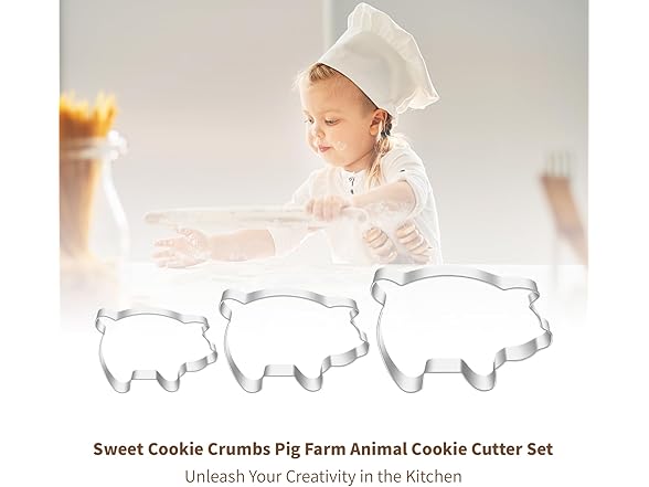 NIIIYTYB 3 Pack Pig Cookie Cutter Set