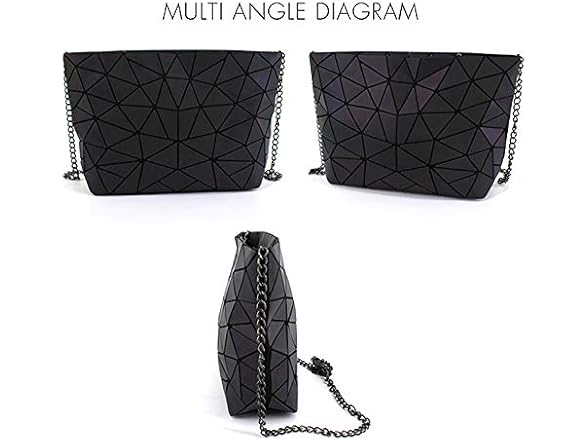 Goclothod Geometric Purse Holographic Crossbody Shoulder Bag