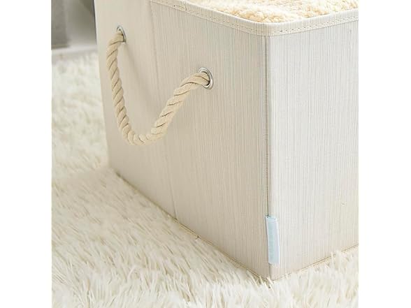 Sukkiri Homu 2-Pack Fabric Storage Baskets Ivory White