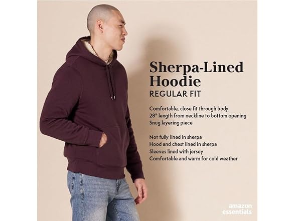 Amazon Essentials Mens Sherpa Hoodie