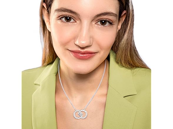 TKJ Plated Interlocking Circle Necklace